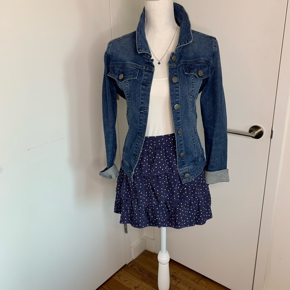 Ruffle tiered polka dot skirt